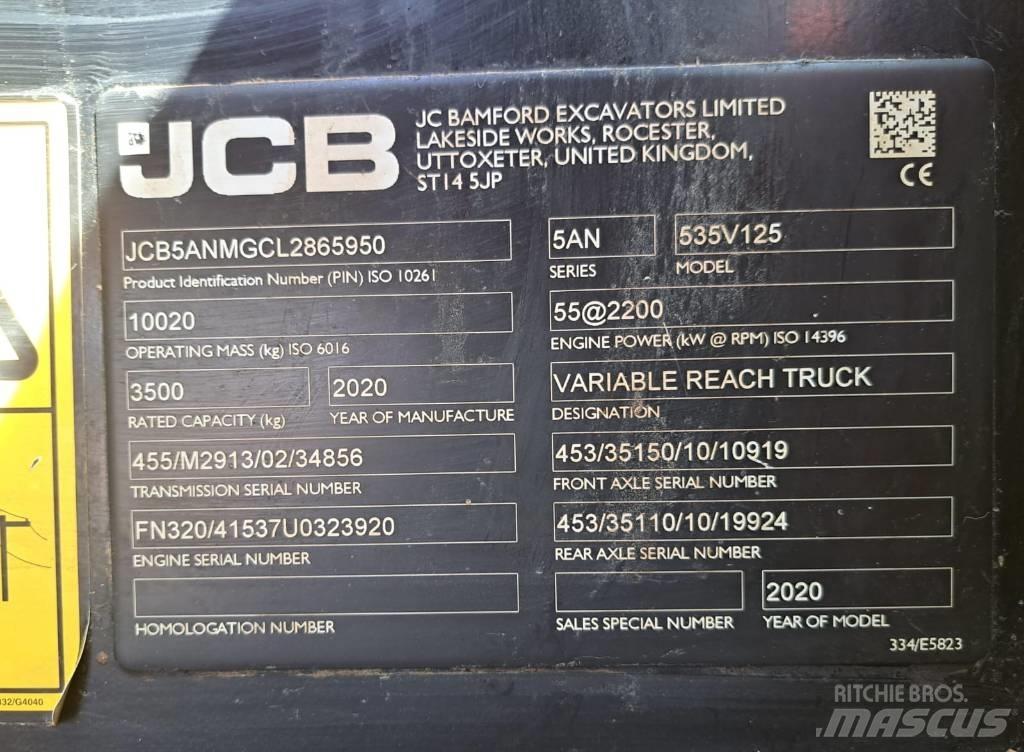 JCB 535 V 125 Teleskopiskie manipulatori