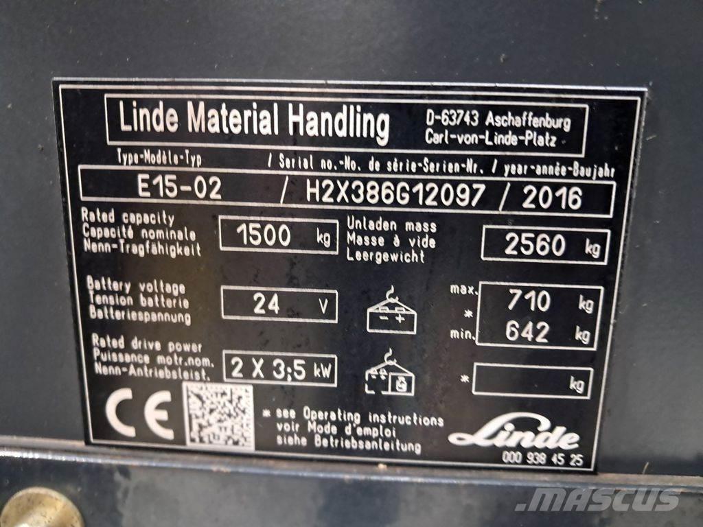 Linde E15-02 Elektriskie iekrāvēji