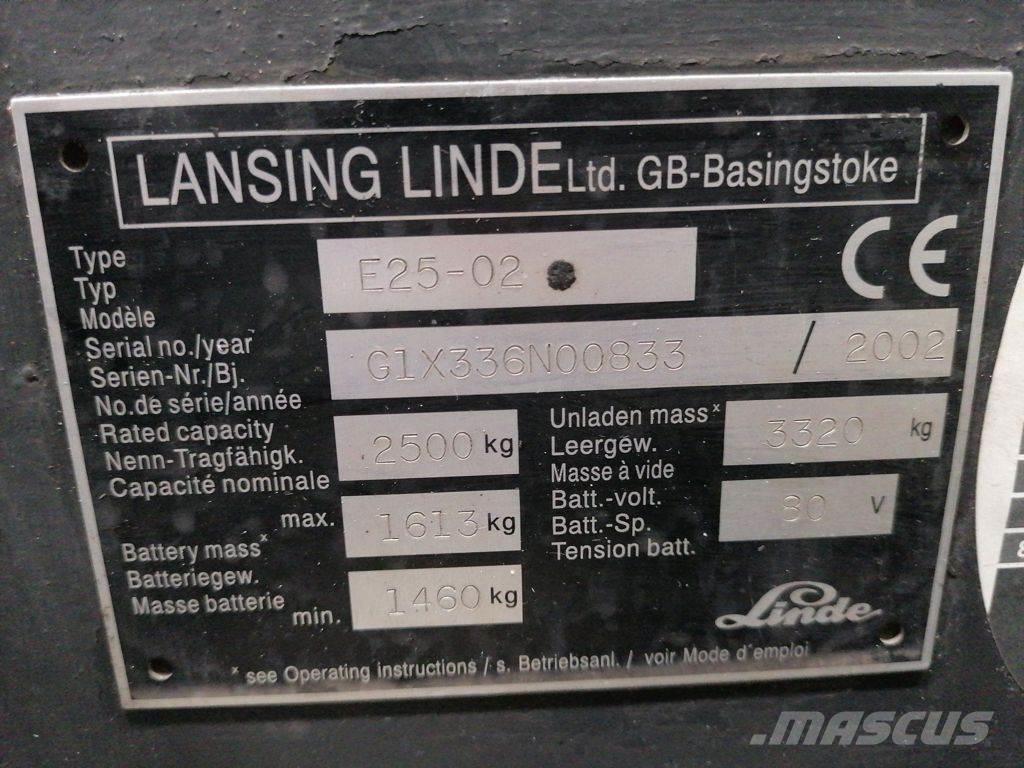 Linde E25-02 Elektriskie iekrāvēji