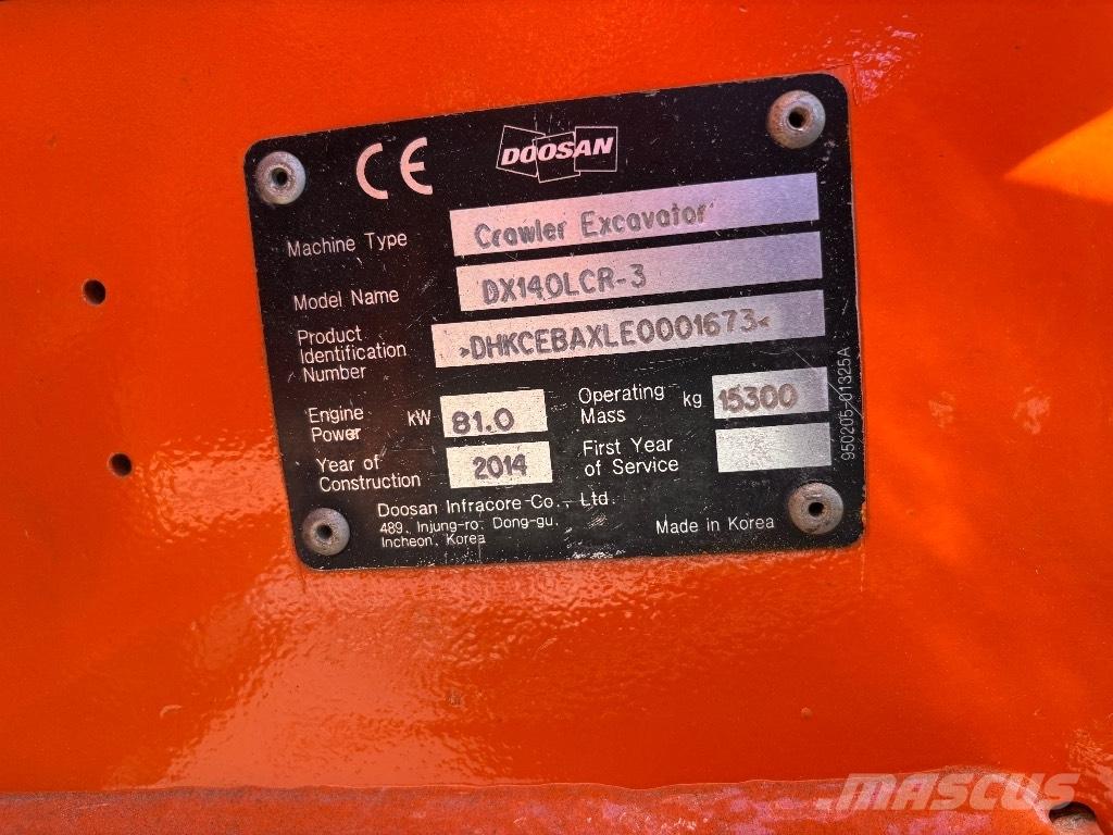 Doosan DX 140 LCR-3 Kāpurķēžu ekskavatori