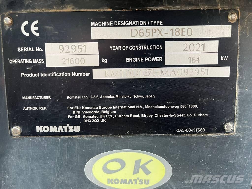 Komatsu D65PX-18E0 Kāpurķēžu buldozeri