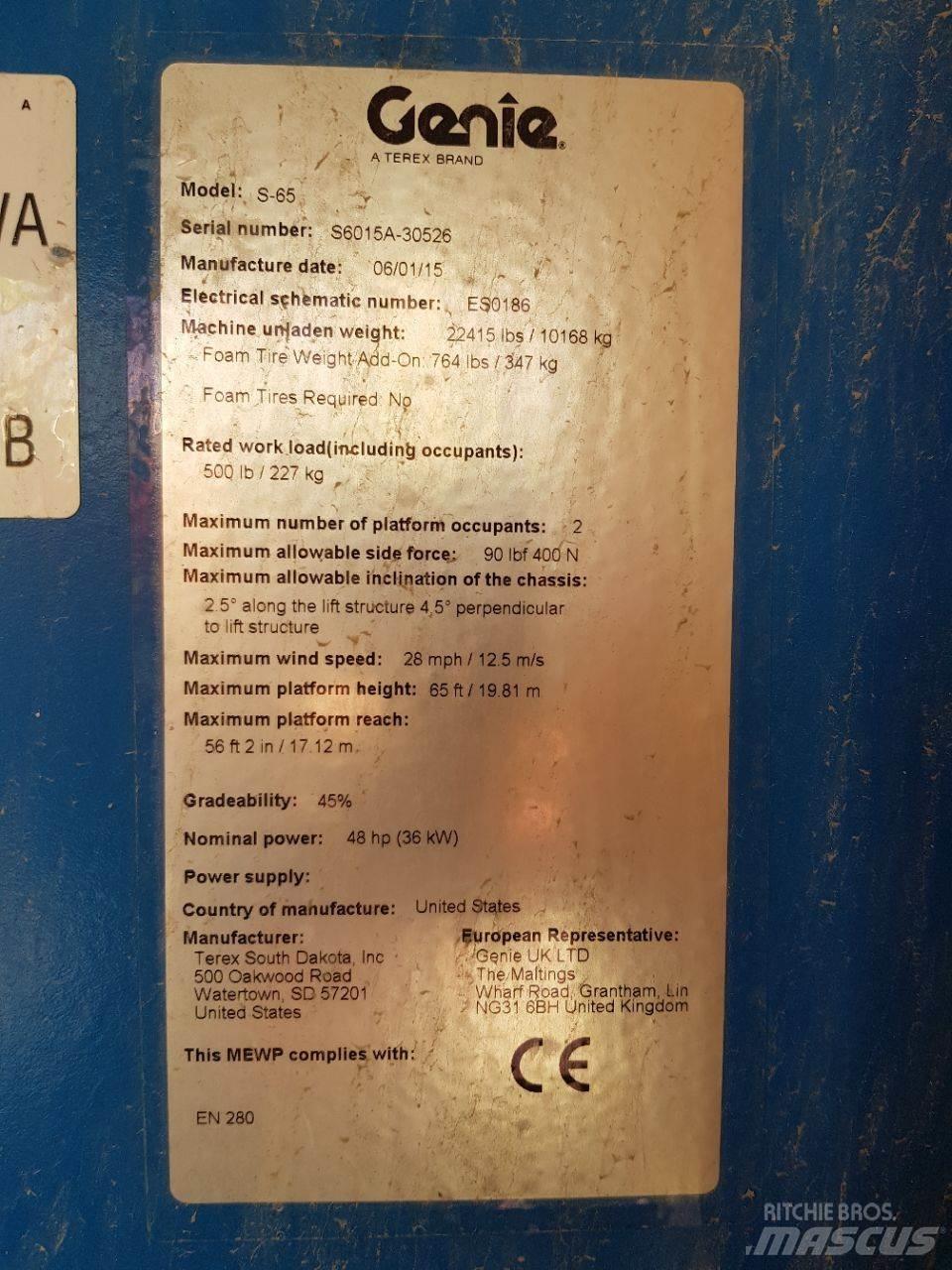 Genie S65 Teleskopiskie pacēlāji