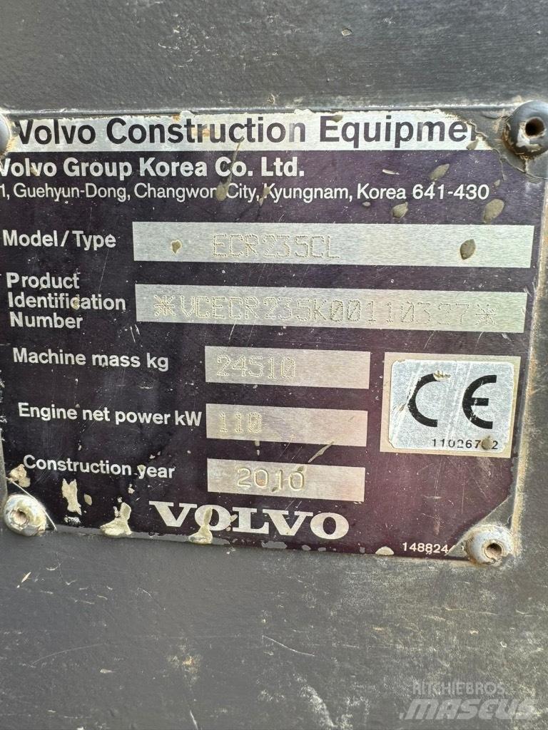 Volvo ECR 235 C L Kāpurķēžu ekskavatori