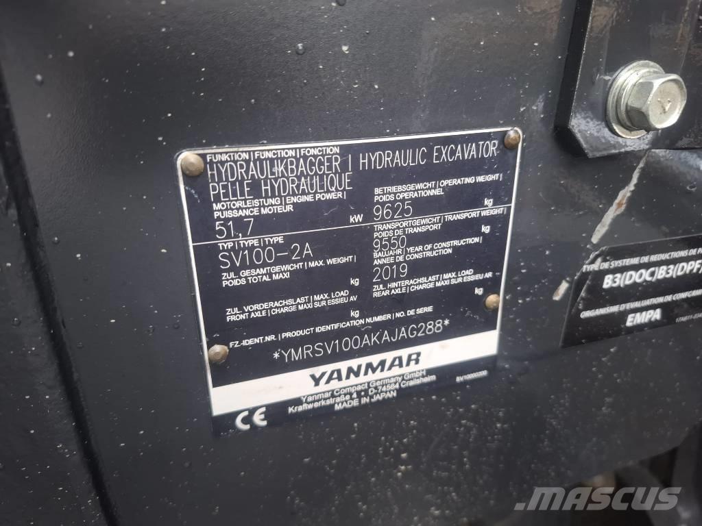 Yanmar SV 100-2A Vidēja lieluma ekskavatori 7 t - 12 t