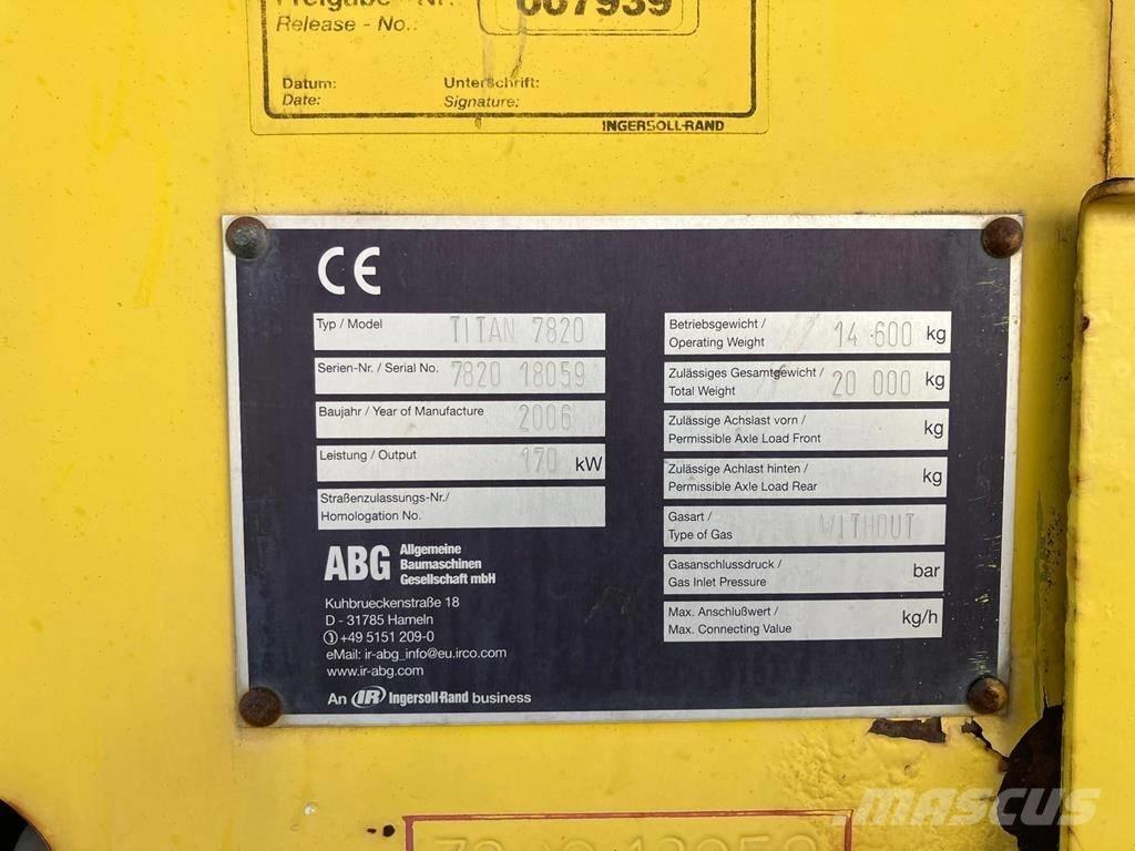 Volvo ABG 7820 Asfalta klājēji