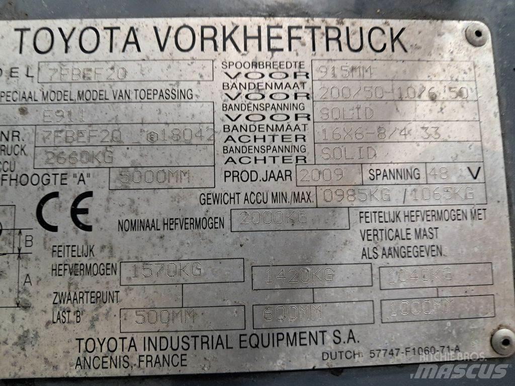 Toyota 7FBEF20 Elektriskie iekrāvēji