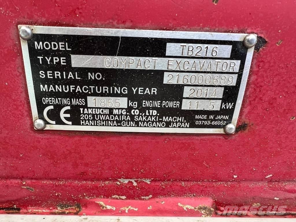Takeuchi TB 216 Mini ekskavatori < 7 t