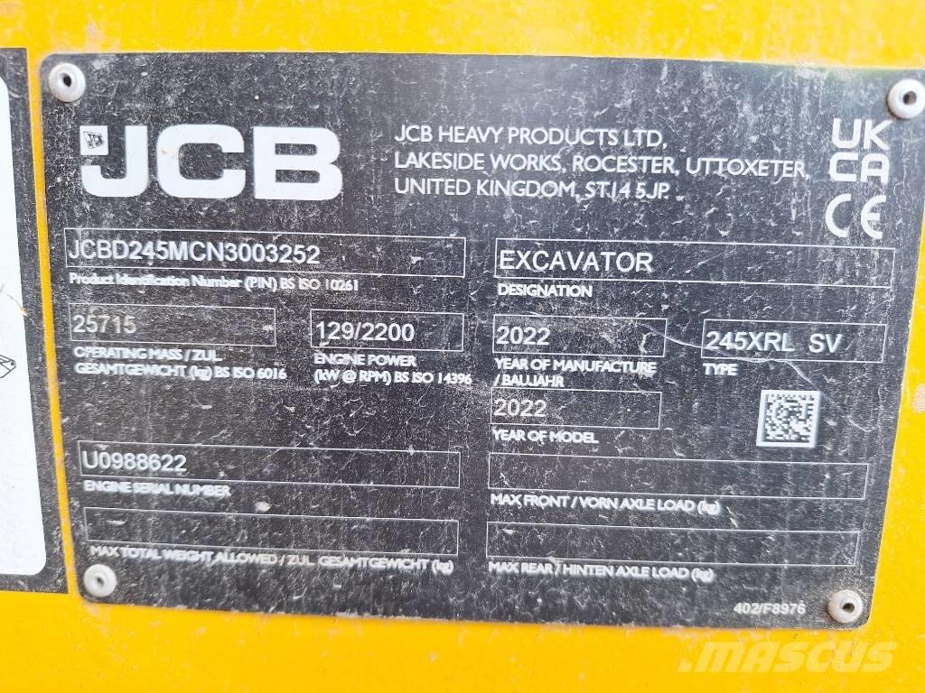 JCB 245 XR LC Kāpurķēžu ekskavatori