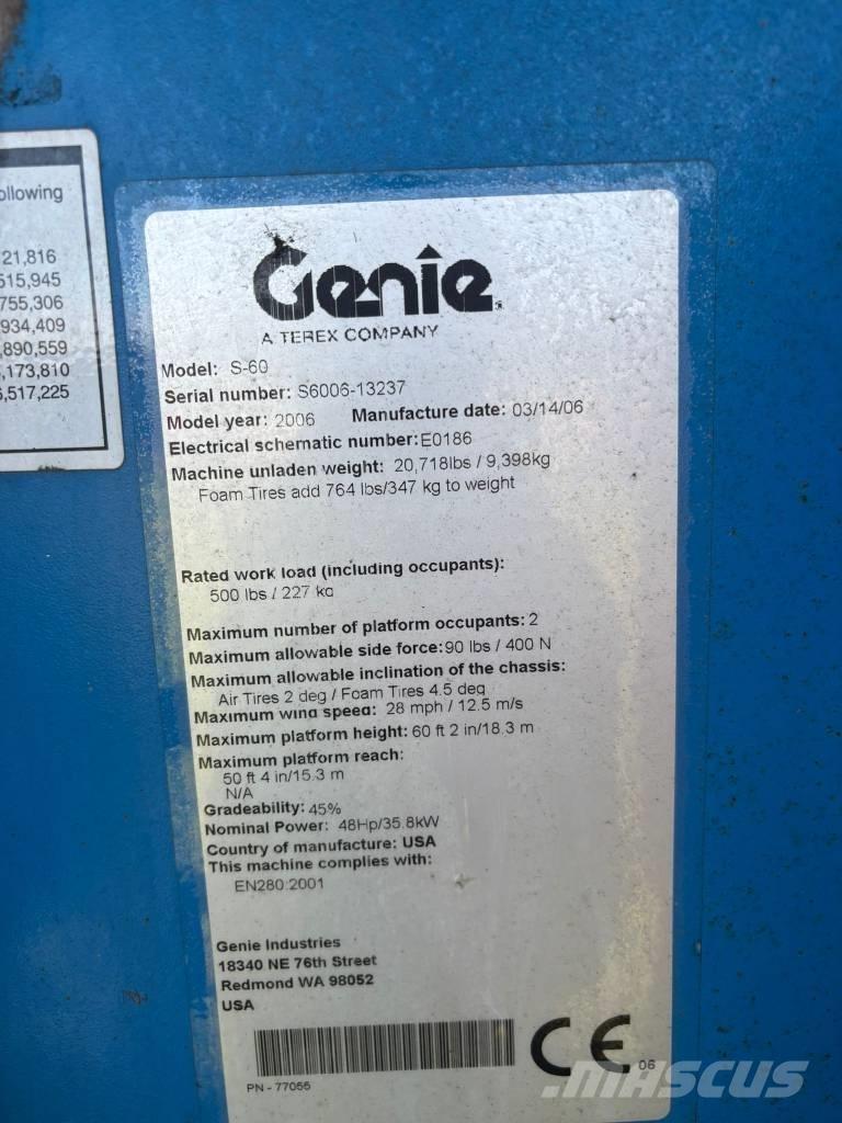 Genie S 60 Teleskopiskie pacēlāji