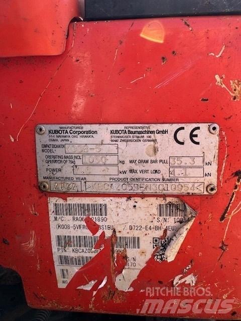 Kubota K 008-5 Mini ekskavatori < 7 t