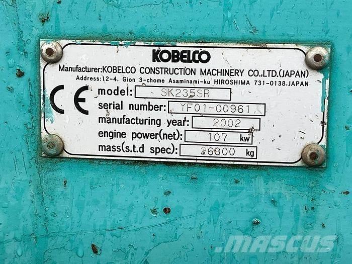 Kobelco SK235 SR Kāpurķēžu ekskavatori