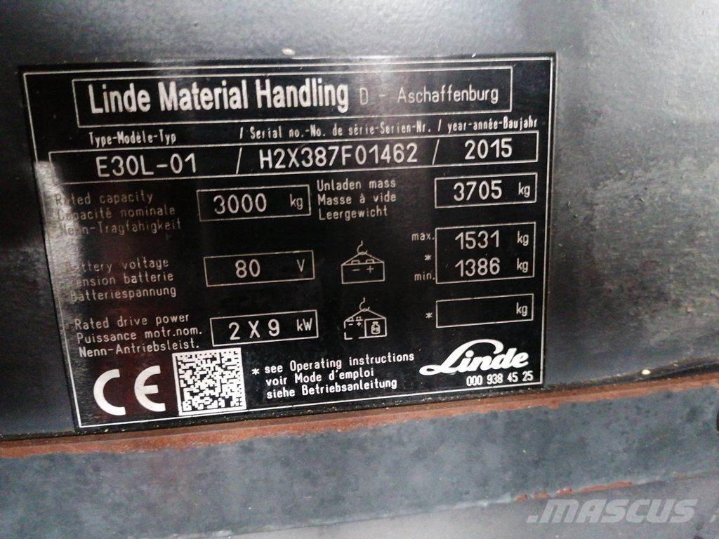 Linde E30L-01 Elektriskie iekrāvēji