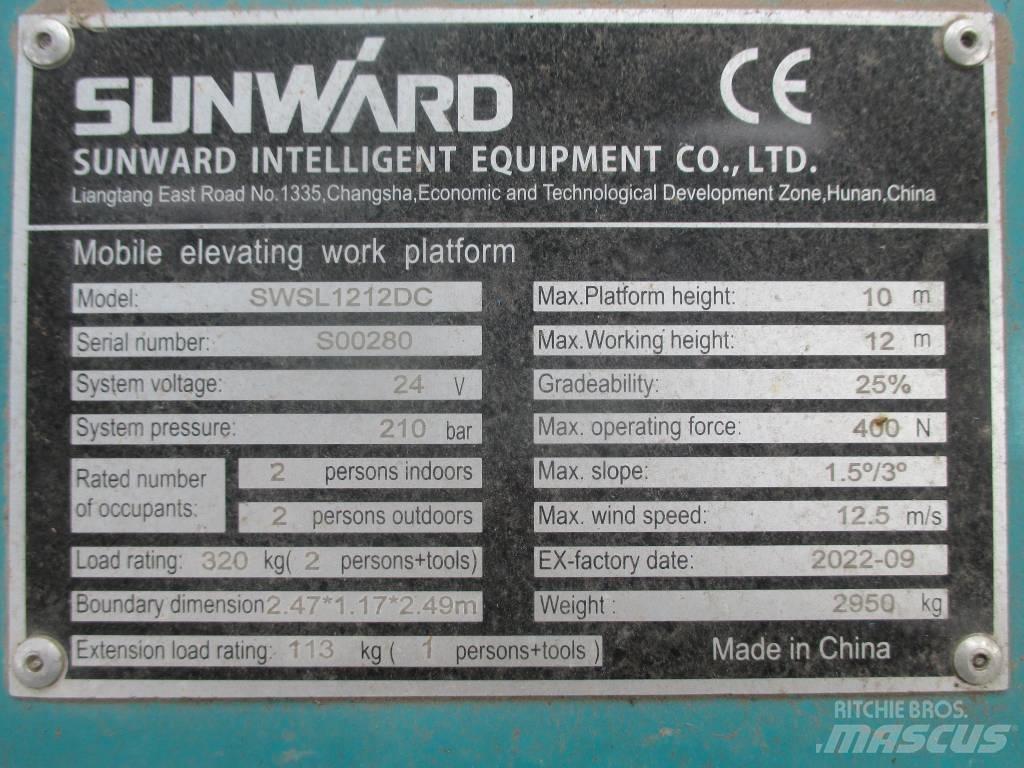 Sunward SWSL 1212 DC Šķerveida pacēlāji