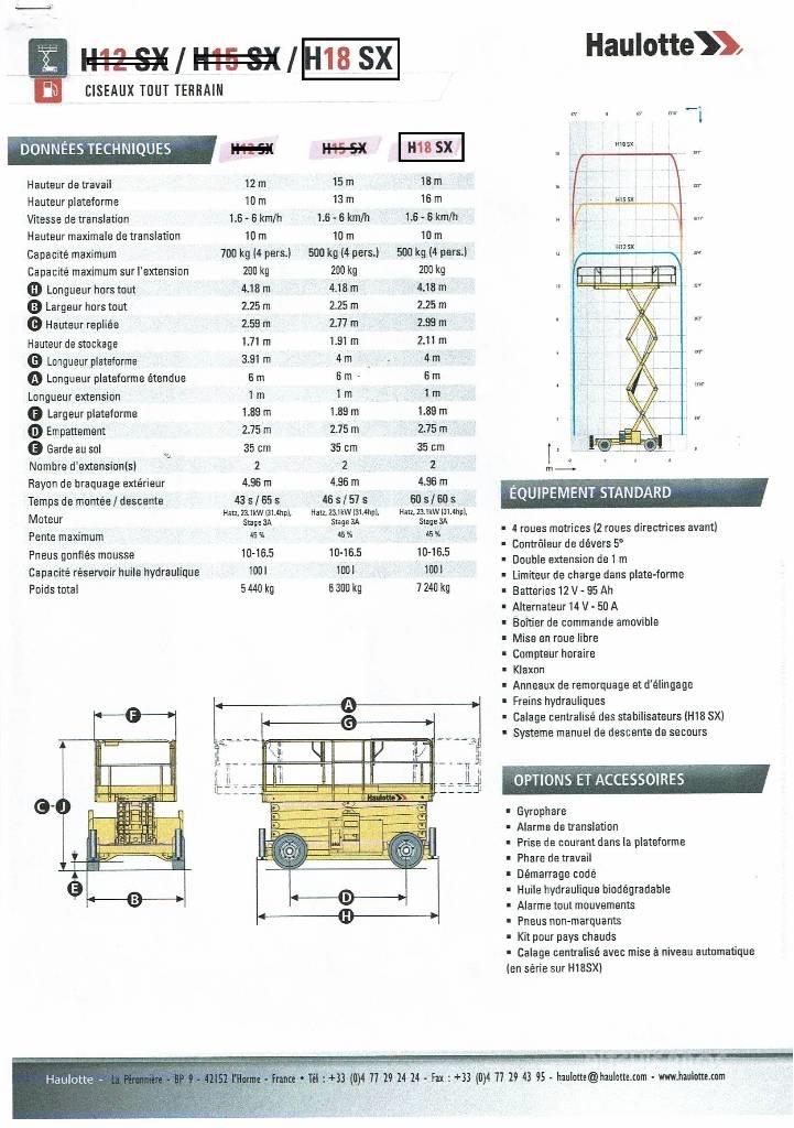 Haulotte H 18 SX Šķerveida pacēlāji