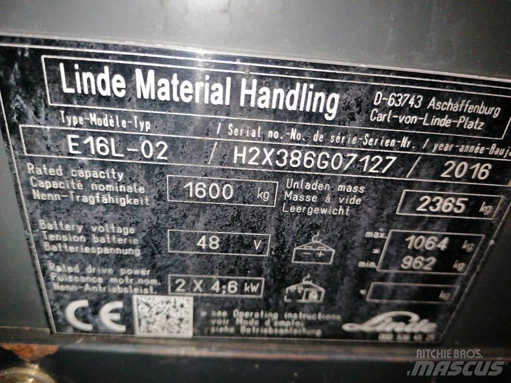 Linde E16L-02 Elektriskie iekrāvēji