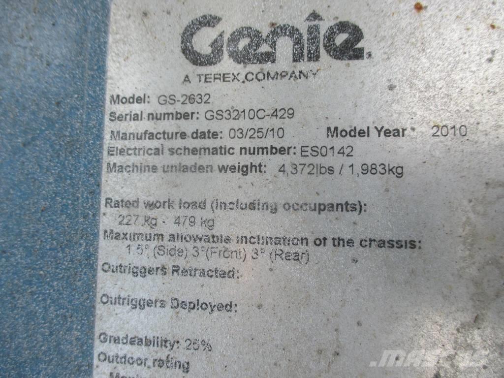 Genie GS 2632 Šķerveida pacēlāji