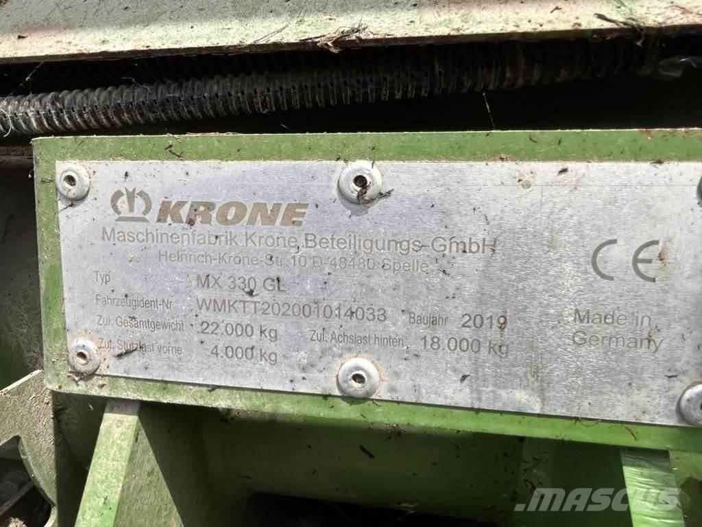 Krone MX 330 GL Lopbarības novācēji