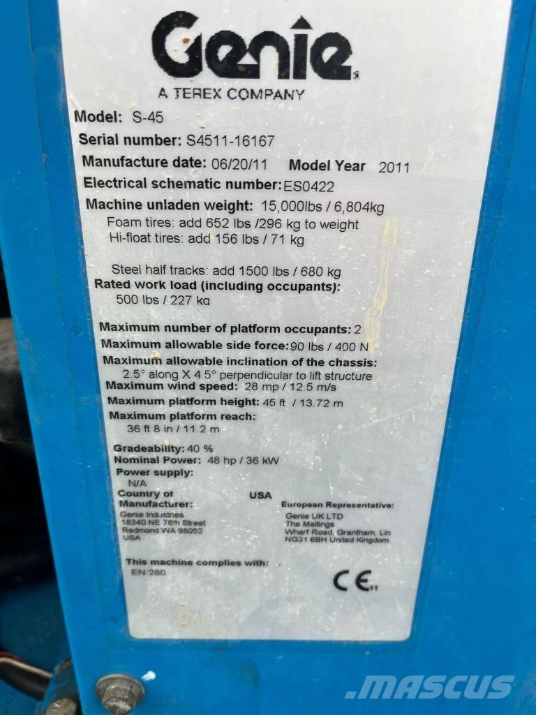 Genie S 45 Teleskopiskie pacēlāji