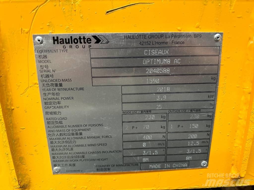 Haulotte OPTIMUM 8 Šķerveida pacēlāji