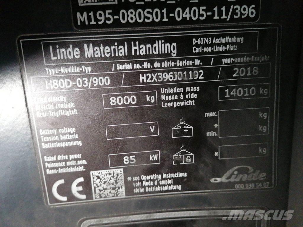 Linde H80D-03/900 Tehnika ar dīzeļa dzinēju