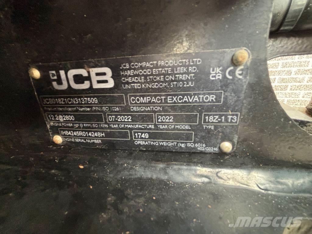 JCB 18Z Mini ekskavatori < 7 t
