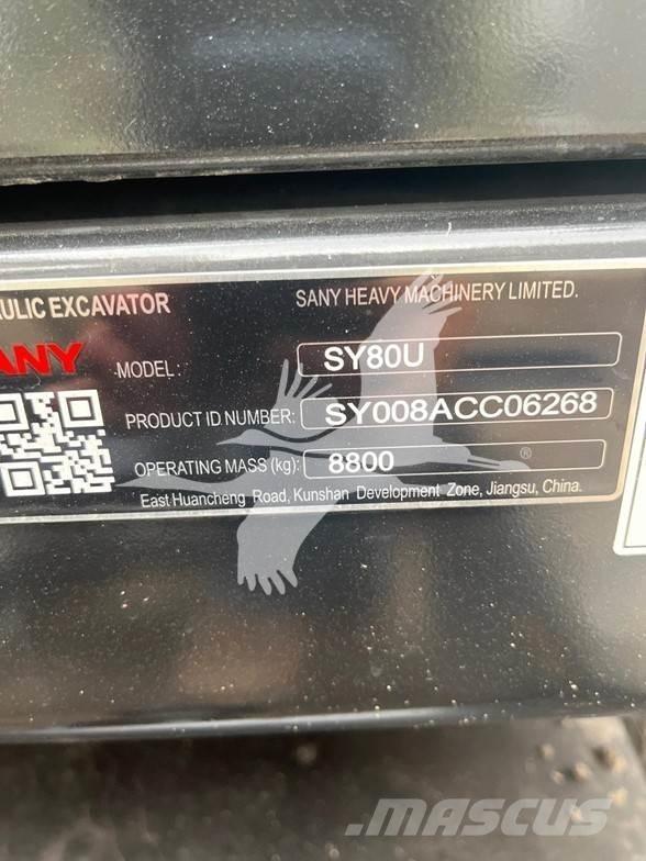 Sany SY80U Kāpurķēžu ekskavatori