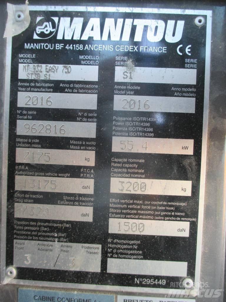 Manitou MT 932 Teleskopiskie manipulatori