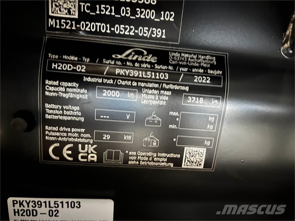 Linde H20D Tehnika ar dīzeļa dzinēju