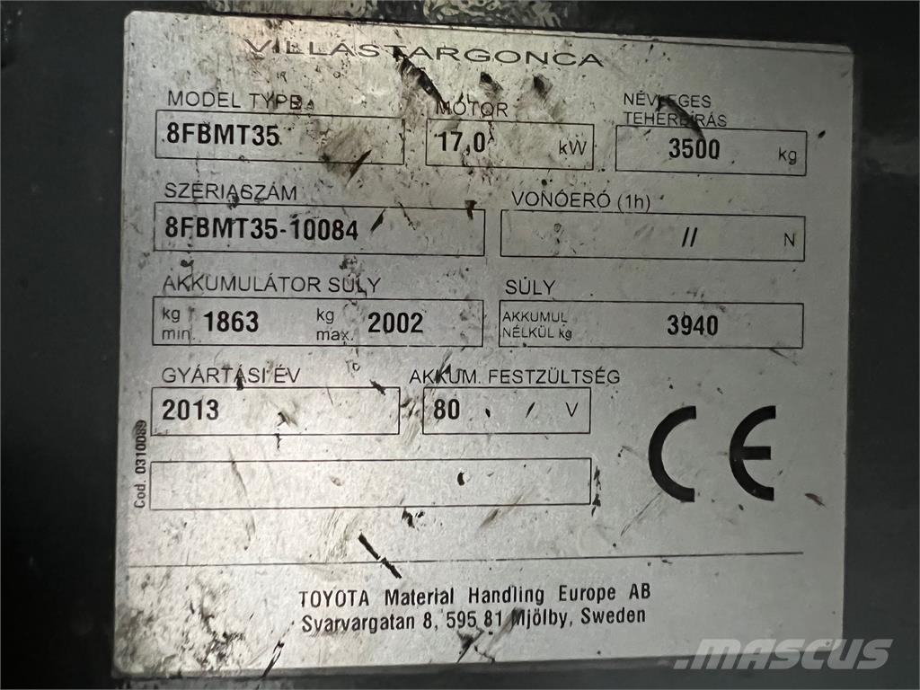 Toyota 8FBMT35 Elektriskie iekrāvēji