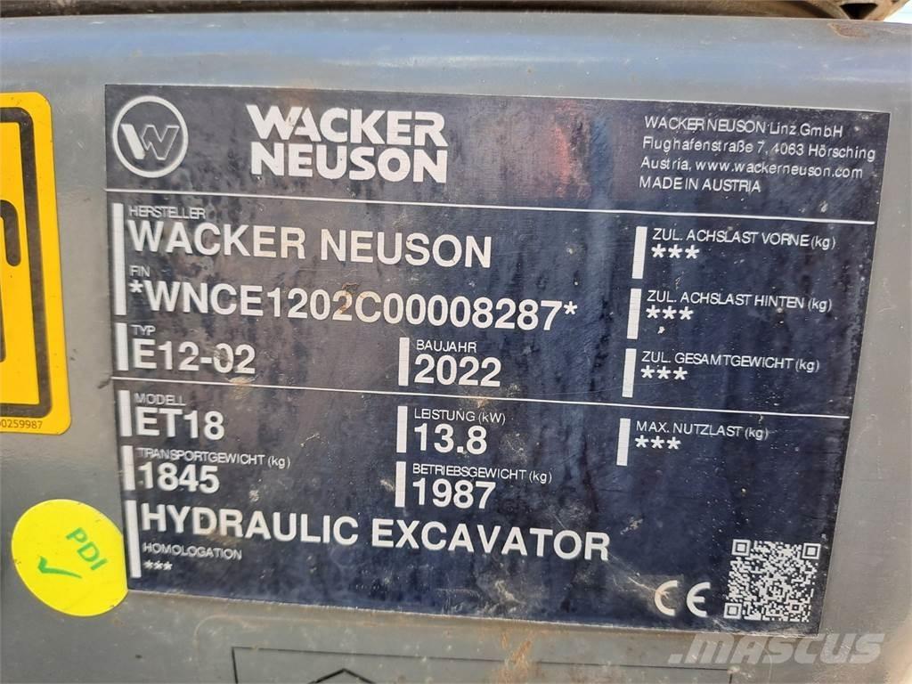 Wacker Neuson ET18 Kāpurķēžu ekskavatori