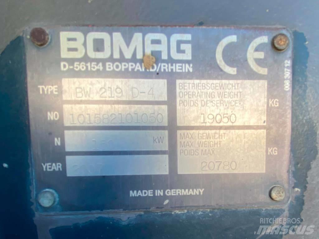 Bomag BW 219 D-4 Vienvalča grunts veltņi
