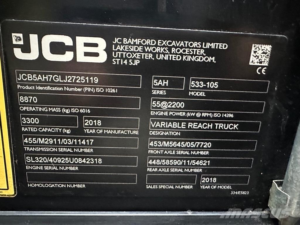 JCB 533-105 Teleskopiskie manipulatori