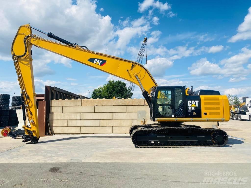 CAT 329e lre Ekskavatori tālās sniedzamības darbiem