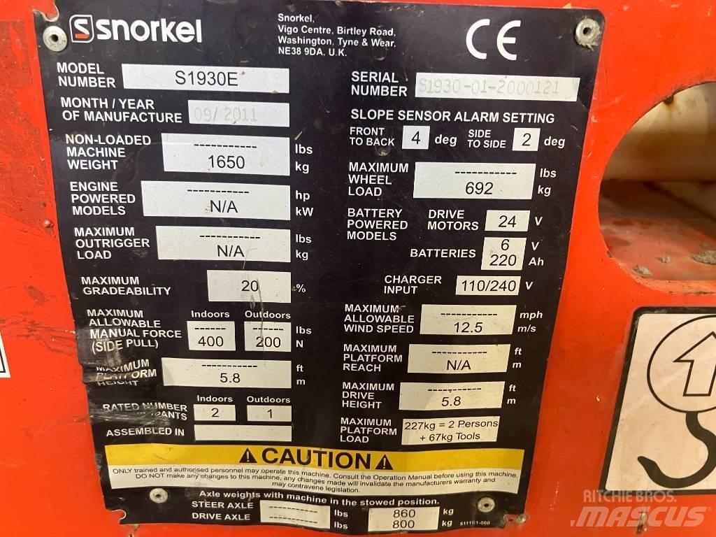 Snorkel S 1930 E Šķerveida pacēlāji