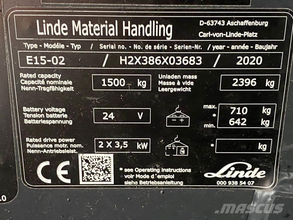 Linde E15-02 Elektriskie iekrāvēji