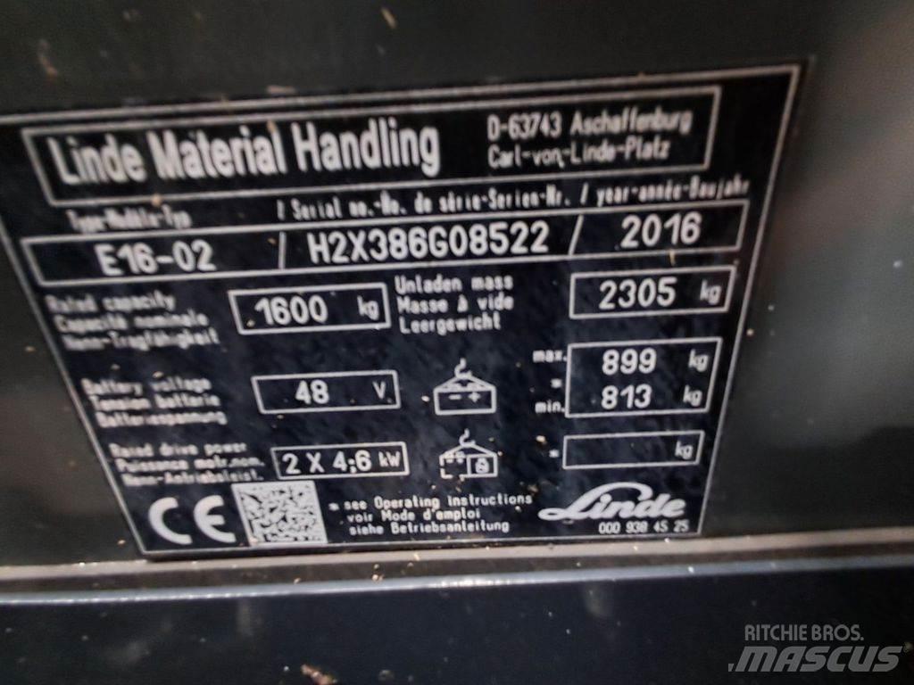 Linde E16-02 Elektriskie iekrāvēji