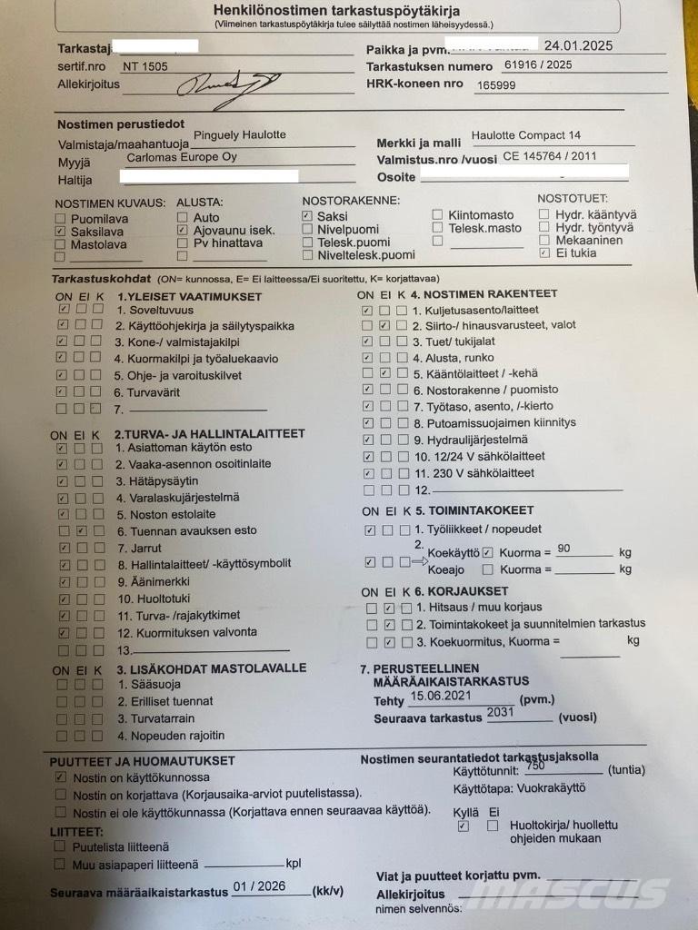 Haulotte Compact 14 Šķerveida pacēlāji