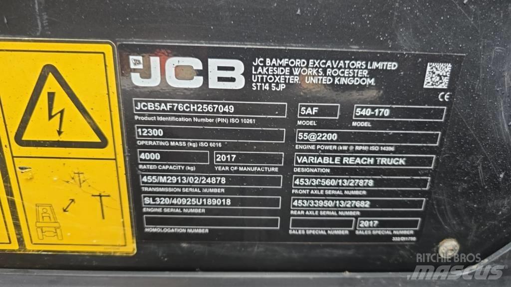 JCB 540-170 Teleskopiskie manipulatori