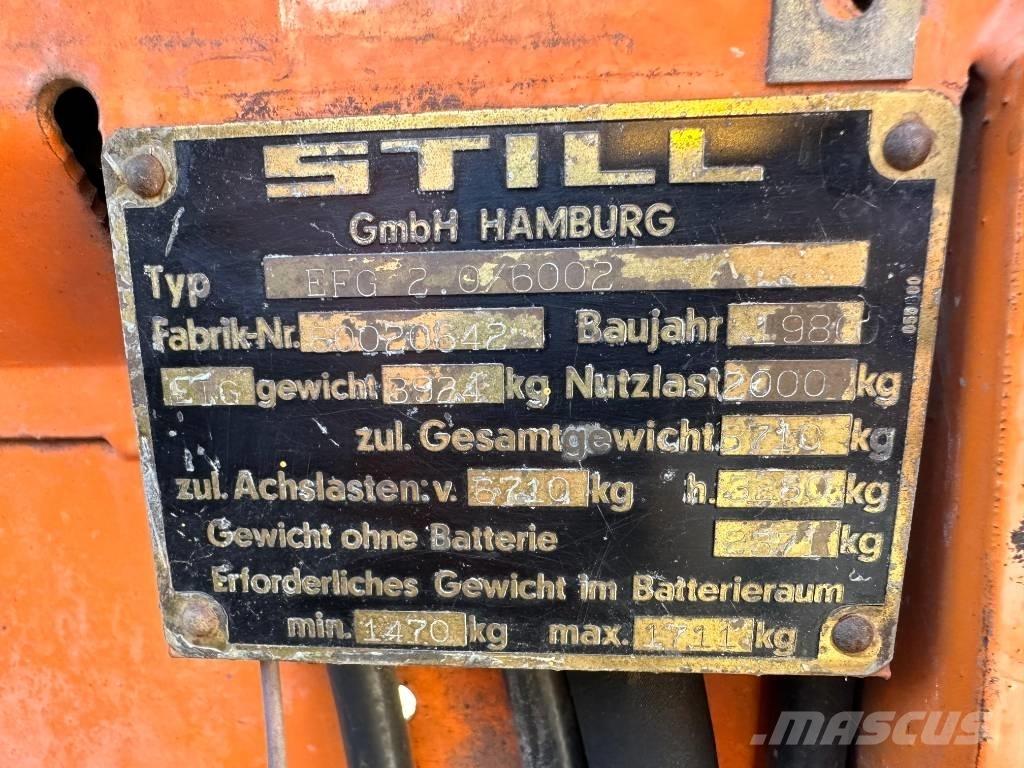 Still EFG 2/6012 Elektriskie iekrāvēji