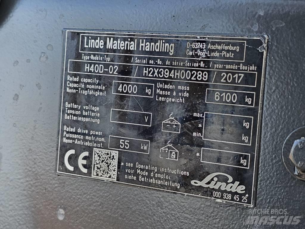 Linde H40D-02 Tehnika ar dīzeļa dzinēju