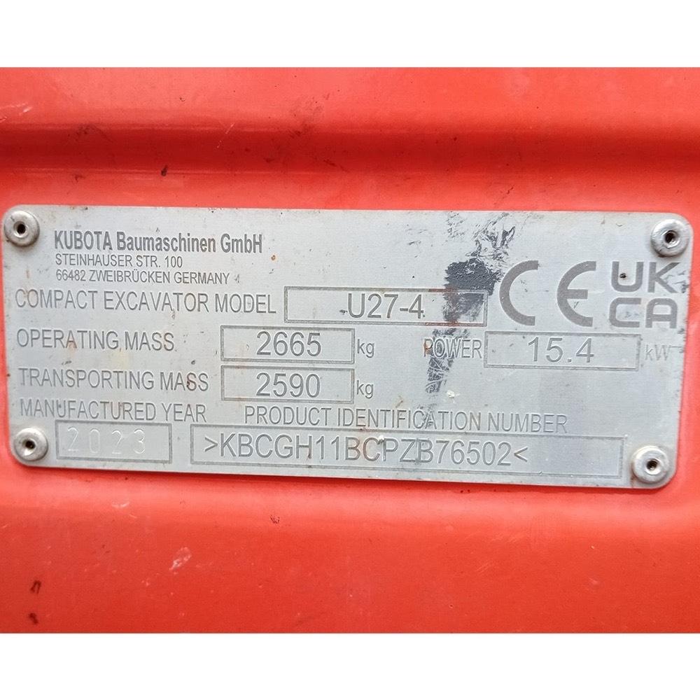 Kubota U 27-4 Mini ekskavatori < 7 t