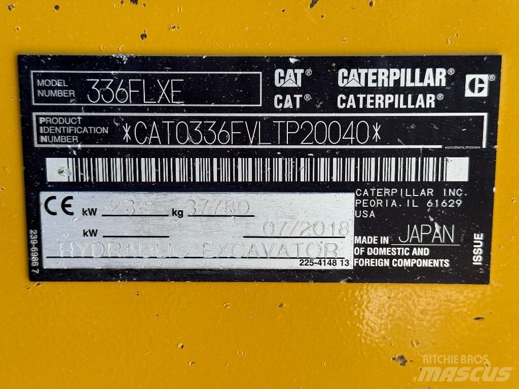 CAT 336 FL Kāpurķēžu ekskavatori