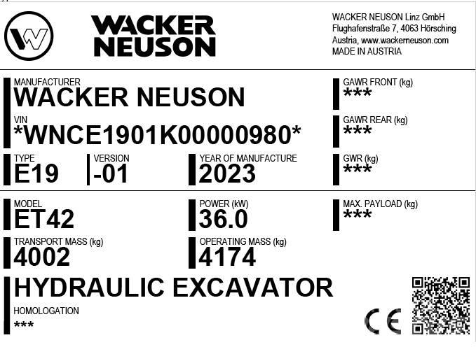 Wacker Neuson ET42 Kāpurķēžu ekskavatori
