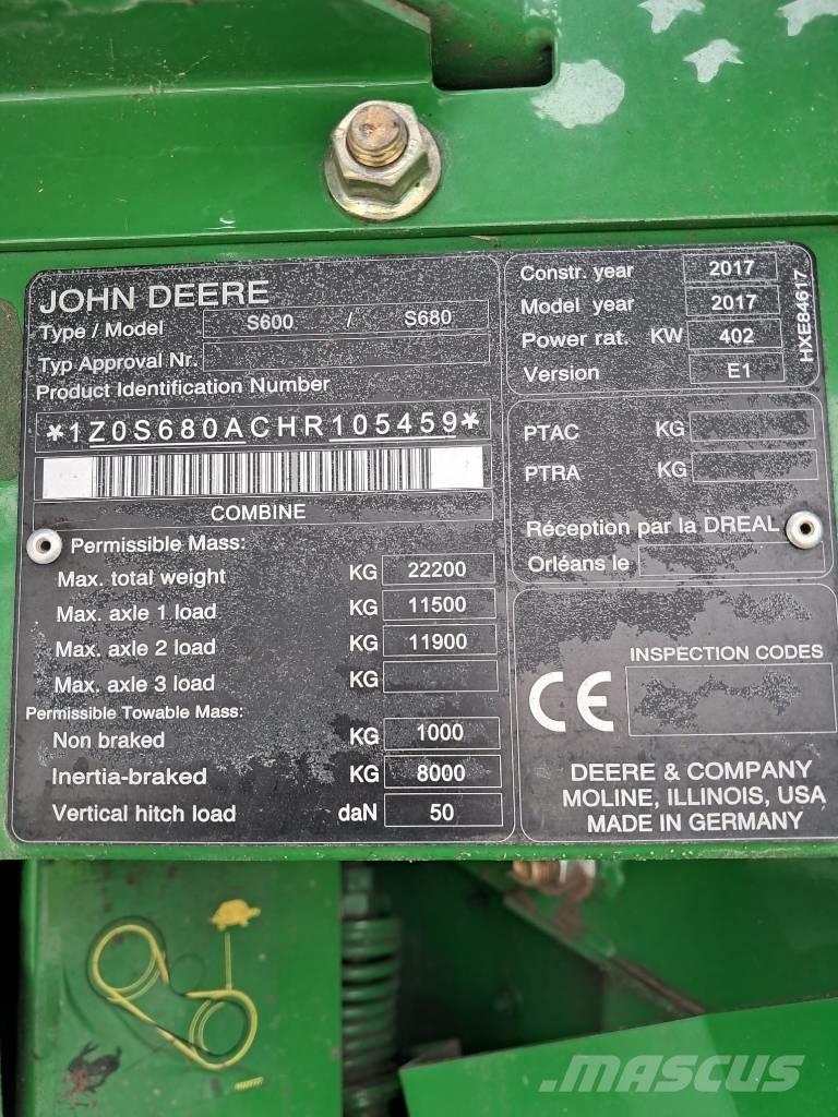 John Deere S 680 i Ražas novākšanas kombaini
