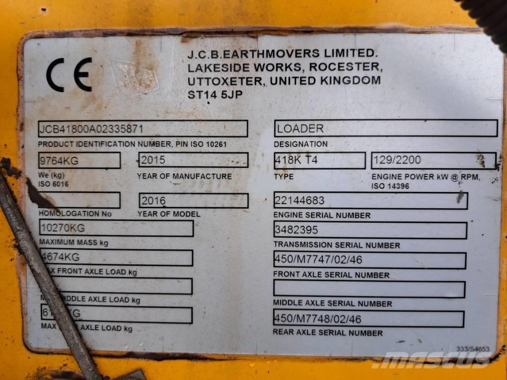 JCB 418 K Iekrāvēji uz riteņiem