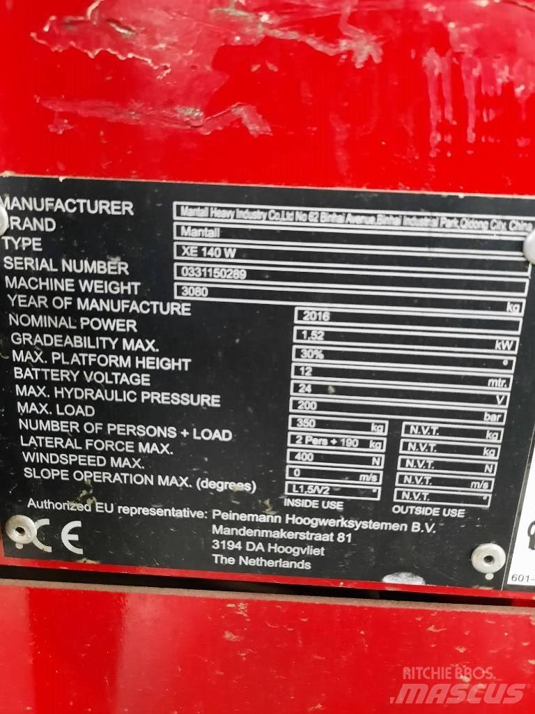 Mantall XE 140 W Šķerveida pacēlāji