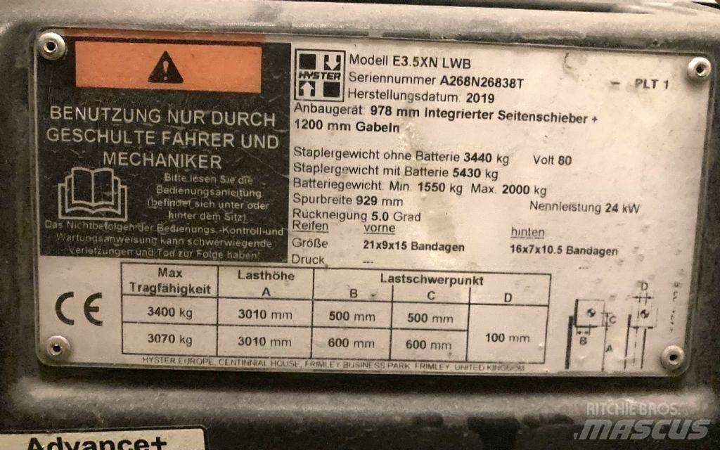 Hyster E 3.5 XN LWB Elektriskie iekrāvēji