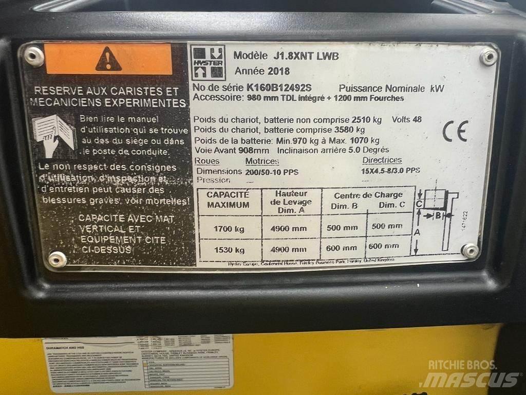 Hyster J 1.8 XNT Elektriskie iekrāvēji