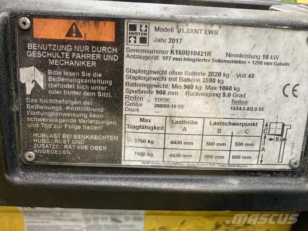Hyster J 1.80 XNT Elektriskie iekrāvēji