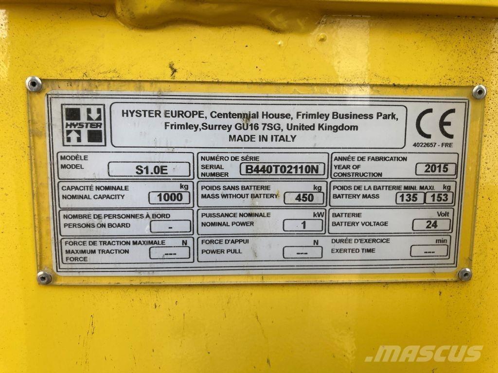 Hyster S 1.0E Krautnētāji
